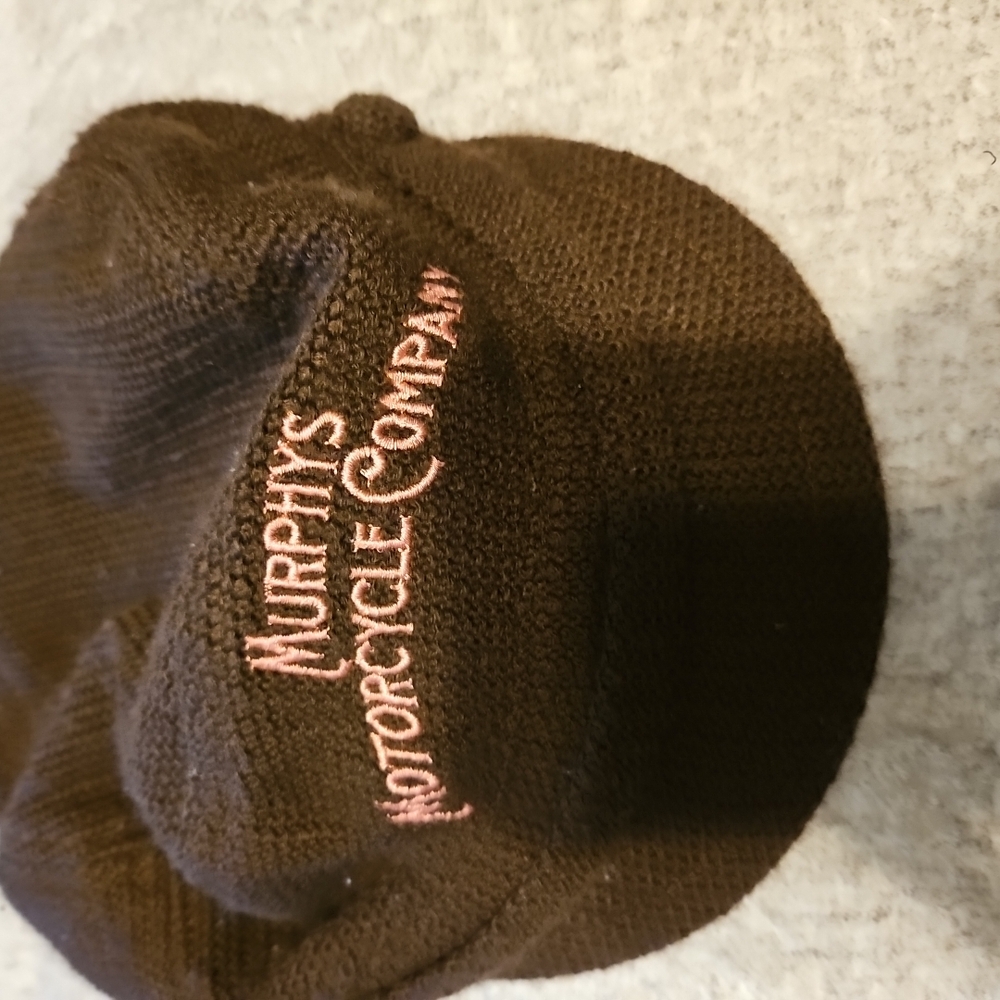 Murphys Motorcycle Company Womens Hat. Brown W/ Pink Lettering. (A-44)